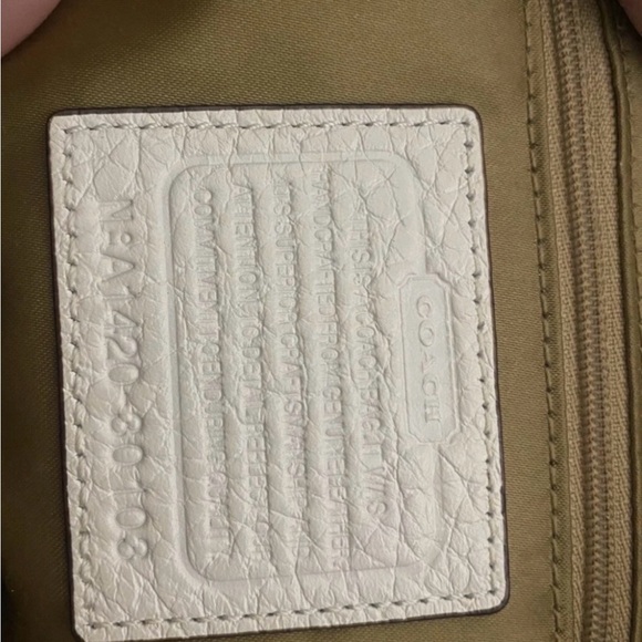 Coach White Embossed Satchel with Black Accents - Picture 5 of 13